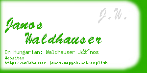 janos waldhauser business card